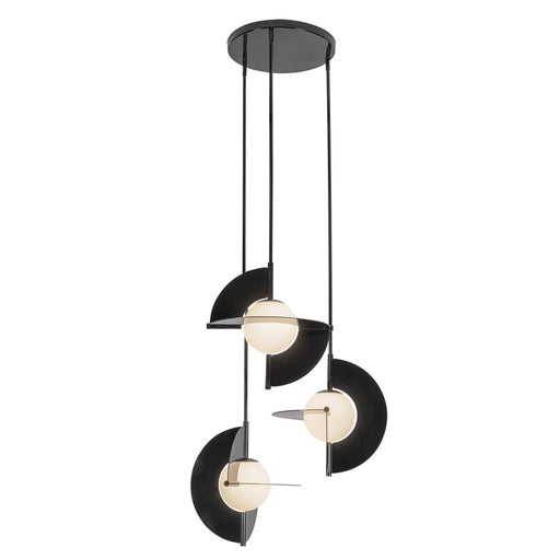 Kuzco Scorpio 27" LED Chandelier, Glossy Black/Opal Glass - CH65127-GBK-OP-UNV