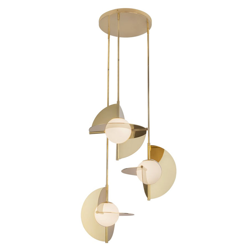Kuzco Scorpio 27" LED Chandelier, Metallic Brass/Opal Glass - CH65127-MRB-OP-UNV