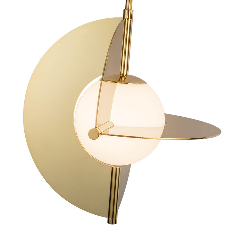 Kuzco Scorpio 27" LED Chandelier, Metallic Brass/Opal Glass