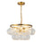 Kuzco Faye 18" Gold Chandelier, Brushed Gold/Clear Ribbed Glass