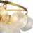 Kuzco Faye 18" Gold Chandelier, Brushed Gold/Clear Ribbed Glass