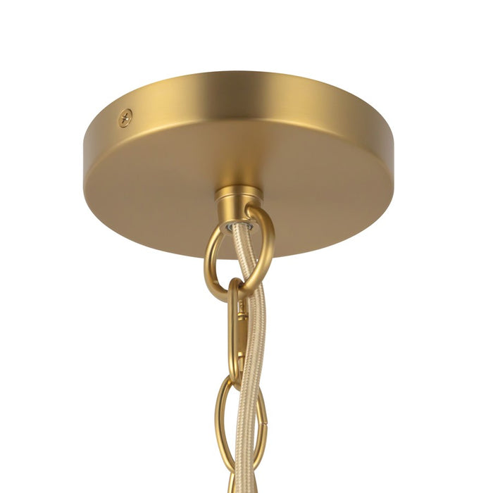Kuzco Faye 18" Gold Chandelier, Brushed Gold/Clear Ribbed Glass