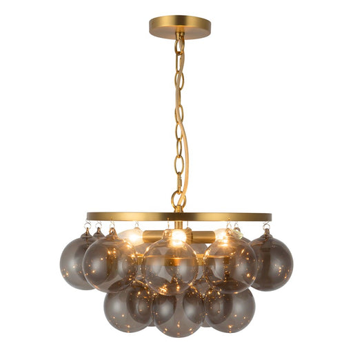 Kuzco Faye 18" Gold Chandelier, Brushed Gold/Smoked Glass - CH654318BGSM