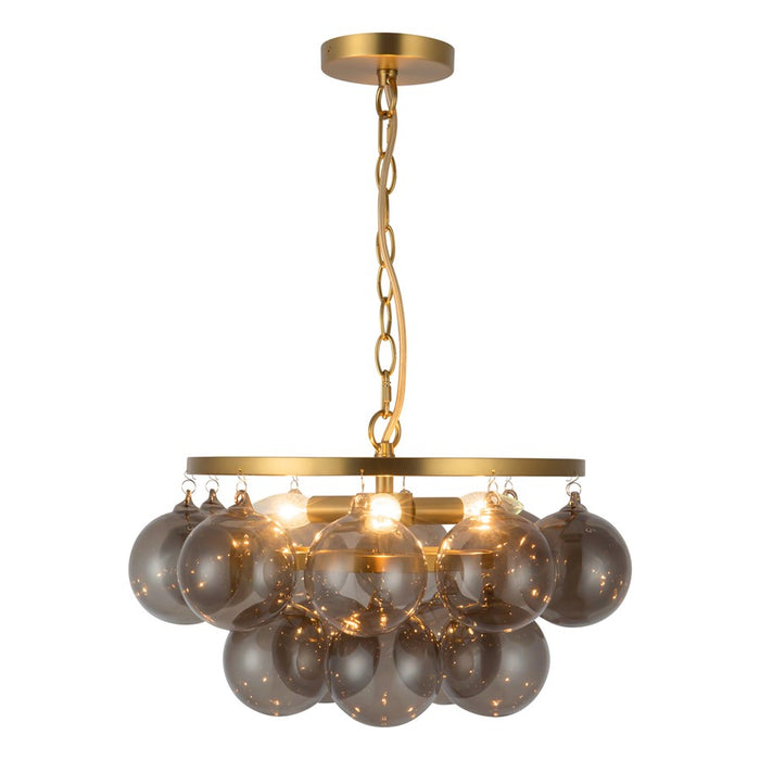 Kuzco Faye 18" Gold Chandelier, Brushed Gold/Smoked Glass - CH654318BGSM