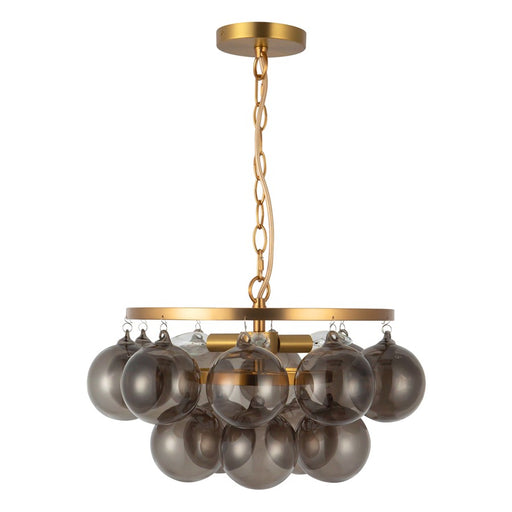 Kuzco Faye 18" Gold Chandelier, Brushed Gold/Smoked Glass