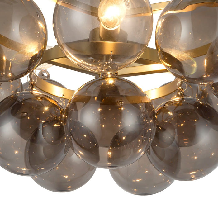 Kuzco Faye 18" Gold Chandelier, Brushed Gold/Smoked Glass