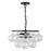 Kuzco Faye 18" Black Chandelier, Matte Black/Clear Ribbed Glass