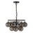 Kuzco Faye 18" Black Chandelier, Matte Black/Smoked Solid Glass