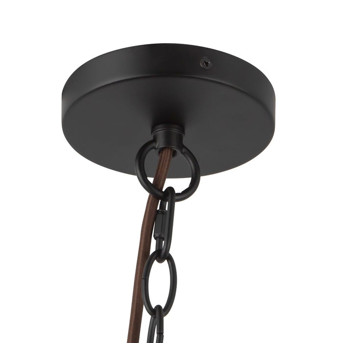 Kuzco Faye 18" Black Chandelier, Matte Black/Smoked Solid Glass