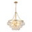 Kuzco Faye 24" Gold Chandelier, Brushed Gold/Clear Ribbed Glass