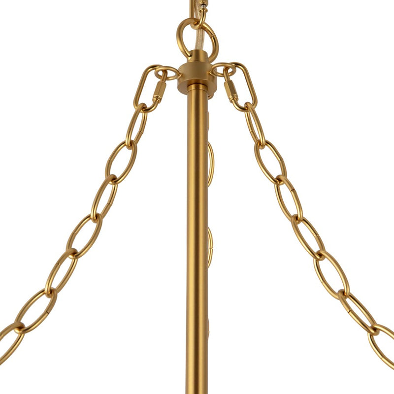 Kuzco Faye 24" Gold Chandelier, Brushed Gold/Clear Ribbed Glass
