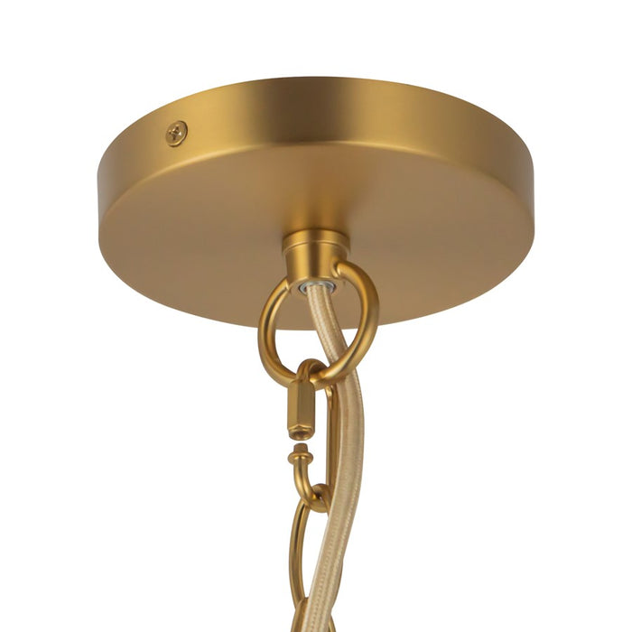 Kuzco Faye 24" Gold Chandelier, Brushed Gold/Clear Ribbed Glass