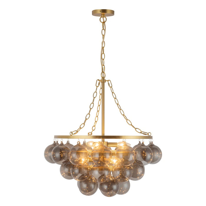 Kuzco Faye 24" Gold Chandelier, Brushed Gold/Smoked Glass - CH654624BGSM