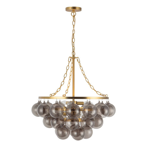Kuzco Faye 24" Gold Chandelier, Brushed Gold/Smoked Glass