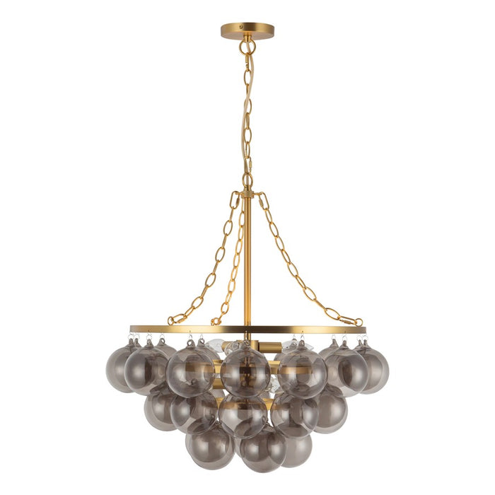 Kuzco Faye 24" Gold Chandelier, Brushed Gold/Smoked Glass
