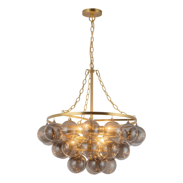 Kuzco Faye 24" Gold Chandelier, Brushed Gold/Smoked Glass