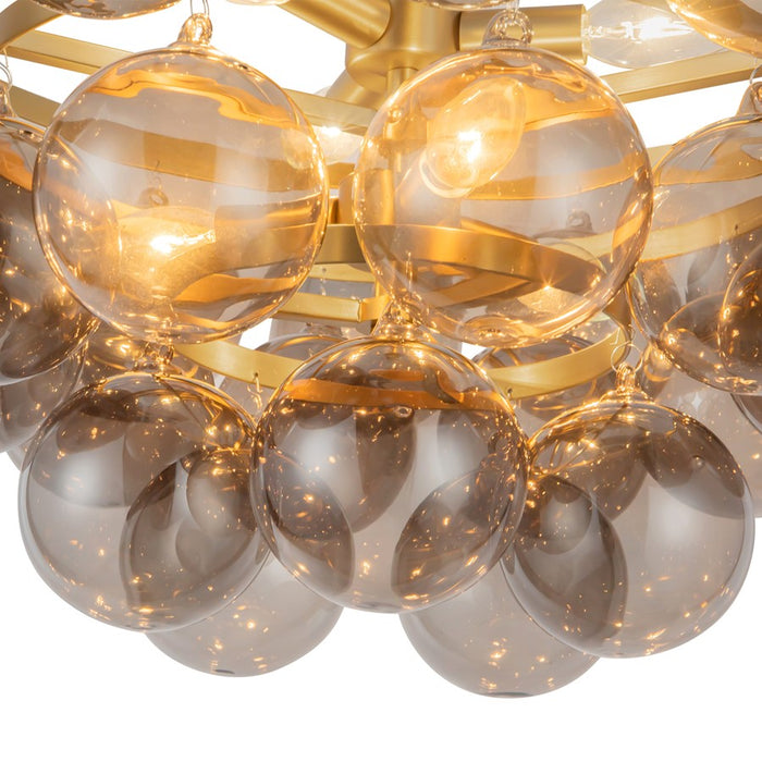 Kuzco Faye 24" Gold Chandelier, Brushed Gold/Smoked Glass