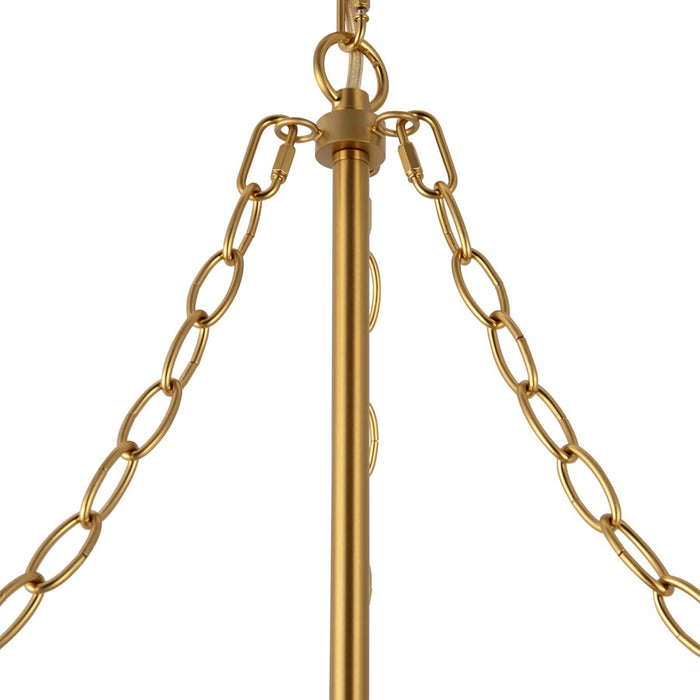 Kuzco Faye 24" Gold Chandelier, Brushed Gold/Smoked Glass