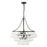 Kuzco Faye 24" Black Chandelier, Matte Black/Clear Ribbed Glass