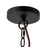 Kuzco Faye 24" Black Chandelier, Matte Black/Clear Ribbed Glass