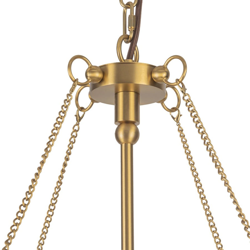 Kuzco Crosby 33" Socket Chandelier, Brushed Gold/Spandex Shade