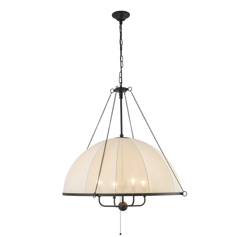 Kuzco Crosby 33" Socket Chandelier, Matte Black/Spandex Shade - CH661433MB