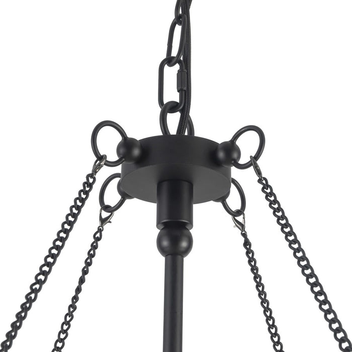 Kuzco Crosby 33" Socket Chandelier, Matte Black/Spandex Shade