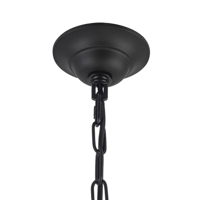 Kuzco Crosby 33" Socket Chandelier, Matte Black/Spandex Shade
