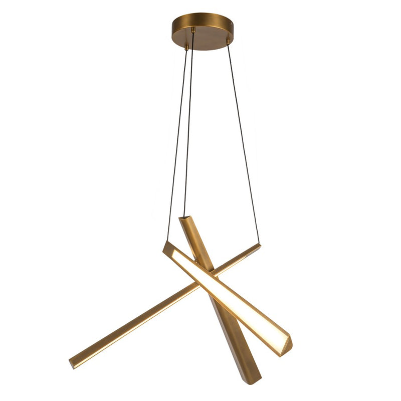 Kuzco Lex 27" LED Chandelier, Vintage Brass