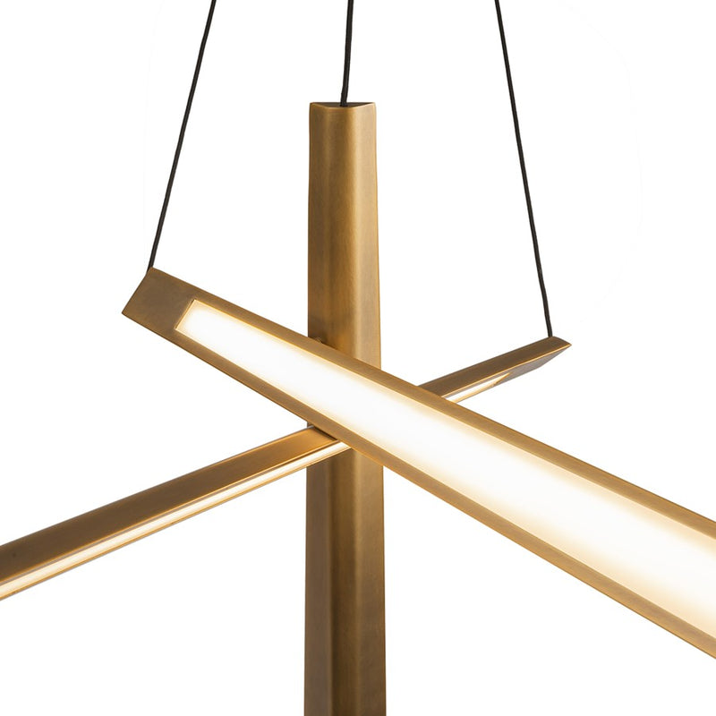Kuzco Lex 27" LED Chandelier, Vintage Brass
