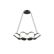 Kuzco Novel 25in 8-Light LED Chandelier | Black and Acrylic Light Guide | Dining Room & Living Room | Model CH72225-BK
