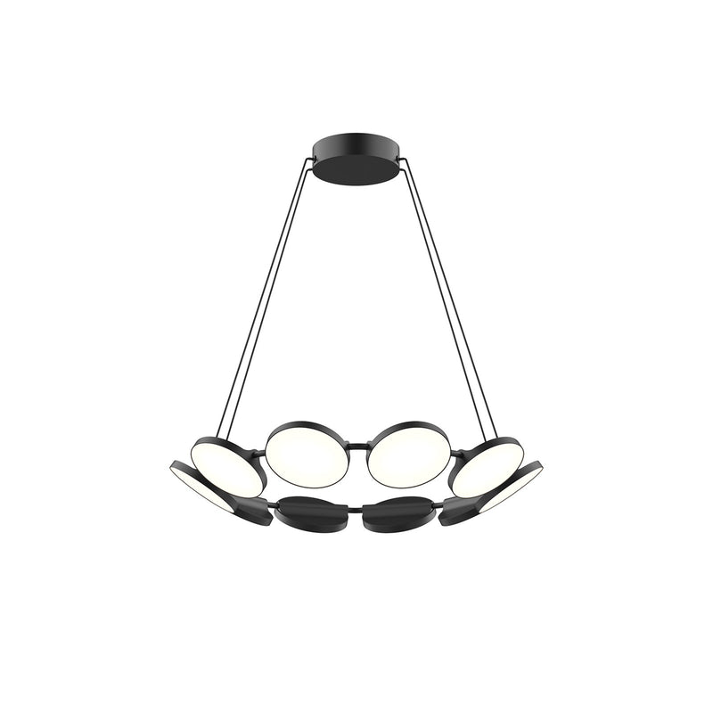 Kuzco Novel 25in 8-Light LED Chandelier | Black and Acrylic Light Guide | Dining Room & Living Room | Model CH72225-BK