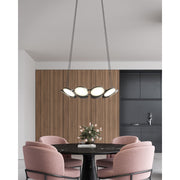 Kuzco Novel 25in 8-Light LED Chandelier | Black and Acrylic Light Guide | Dining Room & Living Room | Model CH72225-BK