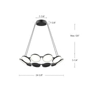 Kuzco Novel 25in 8-Light LED Chandelier | Black and Acrylic Light Guide | Dining Room & Living Room | Model CH72225-BK