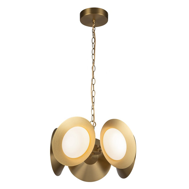 Kuzco Cleo 16" LED Chandelier, Gold/Opal Glass/Steel Shade - CH77916-BG-OP-UNV