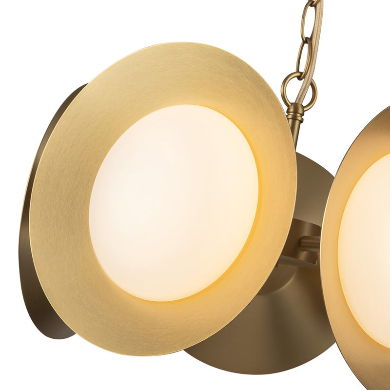 Kuzco Cleo 16" LED Chandelier, Gold/Opal Glass/Steel Shade