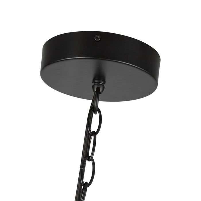 Kuzco Cleo 16" LED Chandelier, Black/Opal Glass/Steel Shade