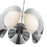 Kuzco Cleo 16" LED Chandelier, Chrome/Opal Glass/Steel Shade