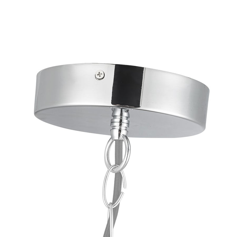 Kuzco Cleo 16" LED Chandelier, Chrome/Opal Glass/Steel Shade