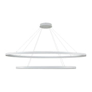 Kuzco Ovale 28in 2-Layer LED Chandelier | Modern White Aluminum and White Silicone Diffuser | Dining Room & Living Room | Model CH79253-WH