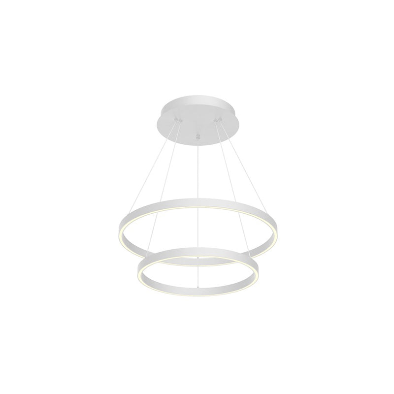 Kuzco Cerchio 24in LED Up/Down Chandelier | White and Frosted Silicone Diffuser | Dining Room & Living Room | 24 in Diameter | Model CH87824-WH