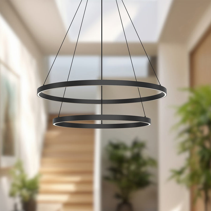 Kuzco Cerchio 32" LED Chandelier, Black - CH87832-BK-UNV-010