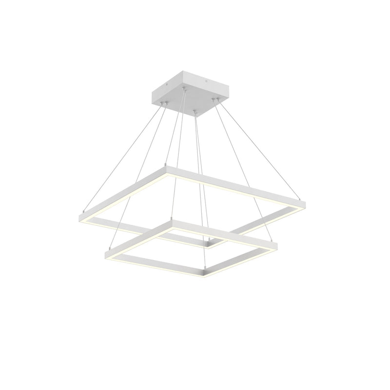 Kuzco Piazza 24in LED Chandelier | White Aluminum and Frosted Silicone Diffuser | Dining Room & Living Room | Model CH88224-WH