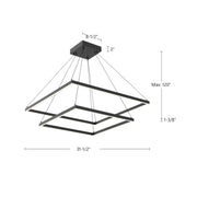 Kuzco Piazza 32in 1-Light LED Down Chandelier | Modern Brushed Gold Aluminum and Frosted Silicone Diffuser | Dining Room & Living | Model CH88232-BG