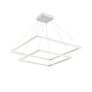 Kuzco Piazza 32in LED Down Chandelier | Modern White Aluminum and Frosted Silicone | Kitchen Island & Dining Room Linear Light | Model CH88232-WH