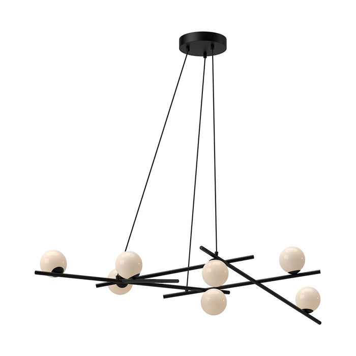 Kuzco Amara 54" LED Chandelier, Black/Glossy Opal Glass - CH89854-BK-GO-UNV