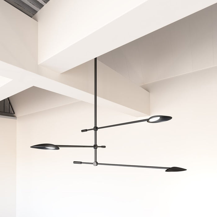 Kuzco Rotaire 32" LED Chandelier, Black