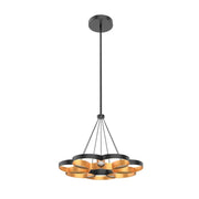 Kuzco Maestro 26in LED Chandelier | Modern Black and Gold Metal with Frosted PC Diffuser | Living Room & Dining Room | 4250lm | Model CH90826-BK-GD