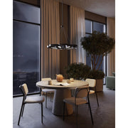 Kuzco Maestro 26in LED Chandelier | Modern Black and Gold Metal with Frosted PC Diffuser | Living Room & Dining Room | 4250lm | Model CH90826-BK-GD