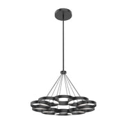 Kuzco Maestro 33in LED Chandelier | Black Frosted PC Diffuser | Living Room & Dining Room | 6375lm 3000K 90CRI Dimmable | Model CH90833-BK